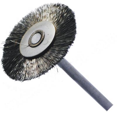 Mounted steel wire brush